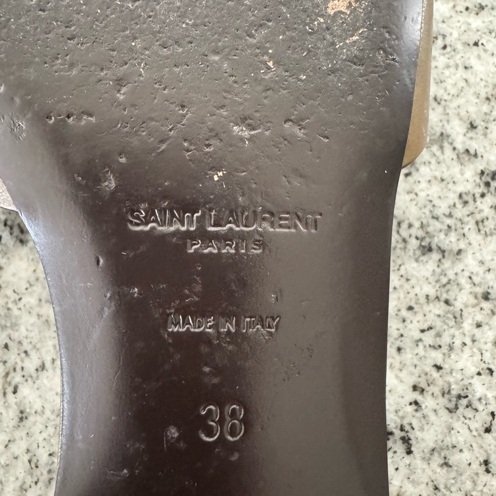 Saint Laurent “Tribute” leather olive green sandals 38 - Picture 5 of 7